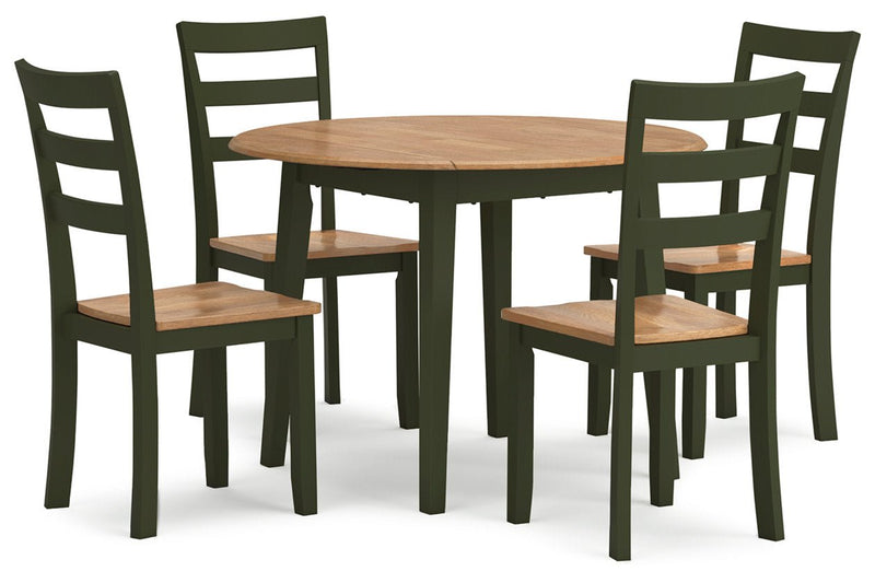 Gesthaven Natural/Green Dining Table and 4 Chairs - DMV FurnitureDining Room Set