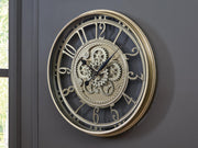 Gilover Champagne Finish Wall Clock - A8010386