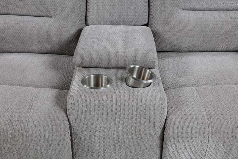 Gilson 2-piece Chenille Upholstered Reclining Sofa Set Grey - 602551-S2