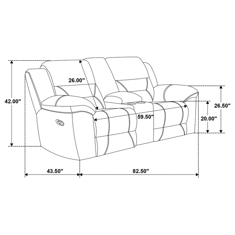 Gilson 2-piece Chenille Upholstered Reclining Sofa Set Grey - 602551-S2