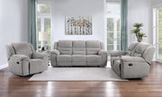 Gilson 3-piece Chenille Upholstered Reclining Sofa Set Grey - 602551-S3