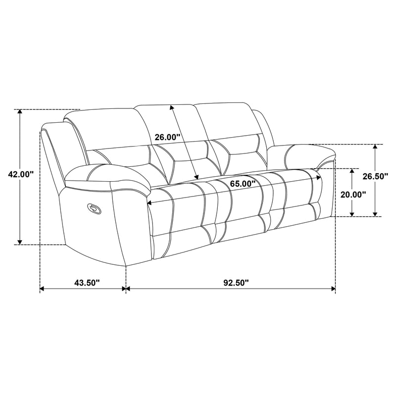 Gilson 3-piece Chenille Upholstered Reclining Sofa Set Grey - 602551-S3