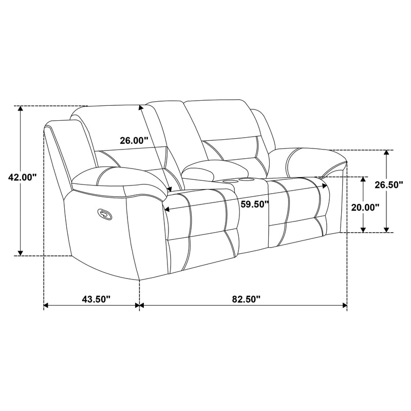 Gilson 3-piece Chenille Upholstered Reclining Sofa Set Grey - 602551-S3
