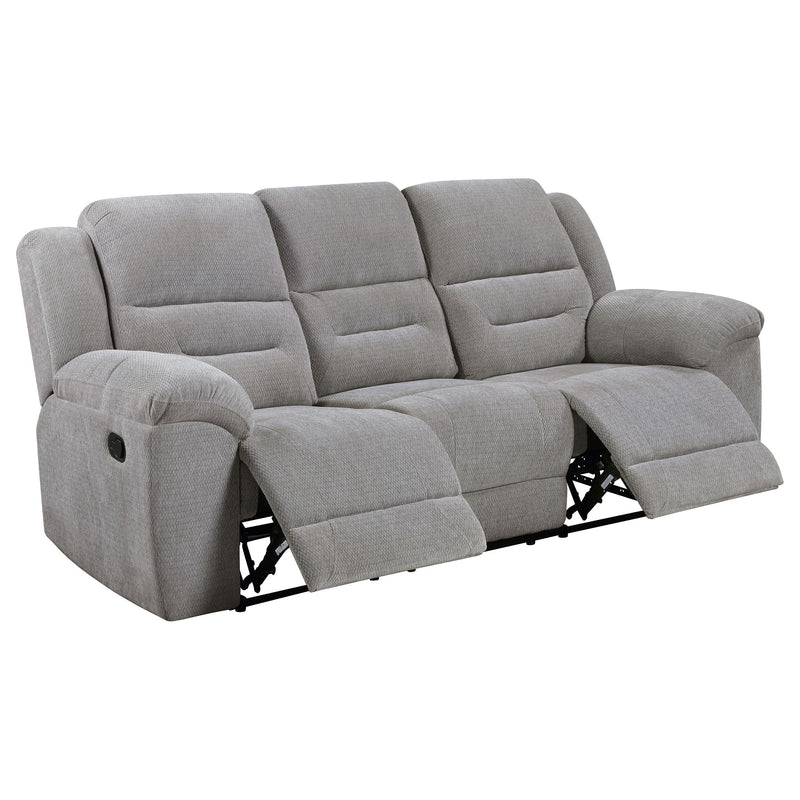 Gilson 3-piece Chenille Upholstered Reclining Sofa Set Grey - 602551-S3