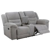 Gilson 3-piece Chenille Upholstered Reclining Sofa Set Grey - 602551-S3