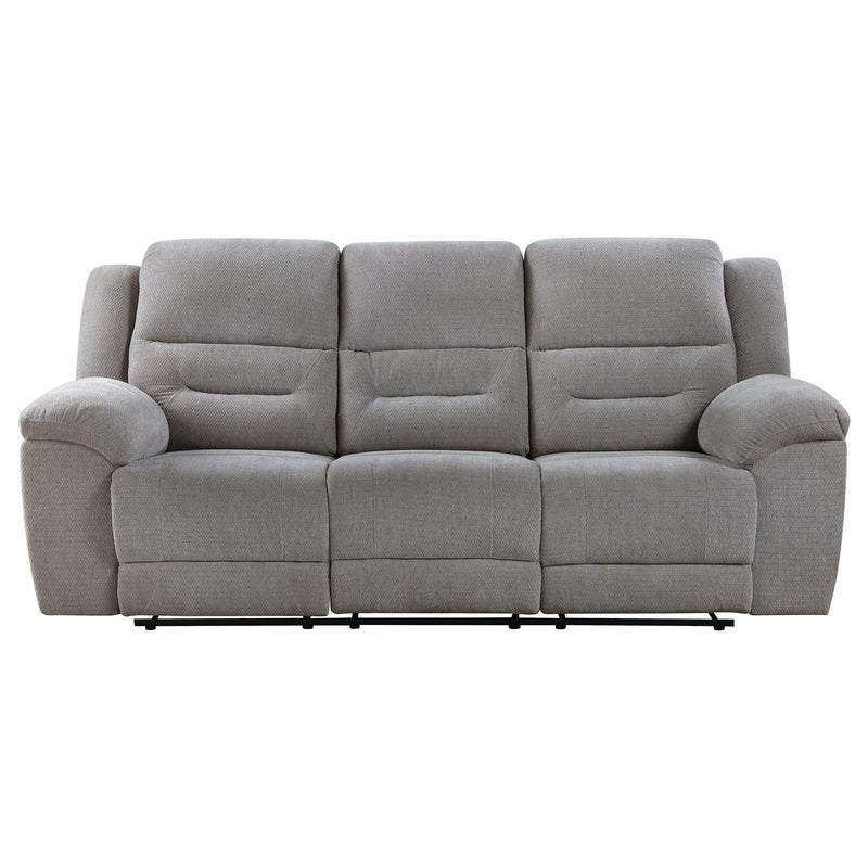 Gilson Chenille Upholstered Reclining Sofa Grey - 602551