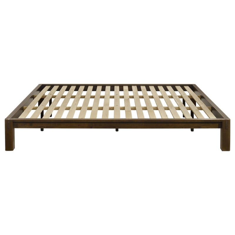 Gislen Eastern King Easy Assembly Wood Platform Bed Walnut - 316028WALKE