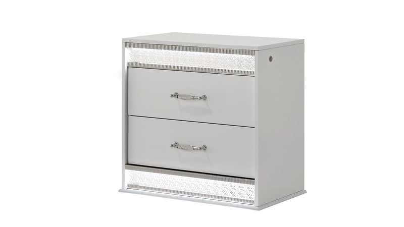 Glam Nightstand in White