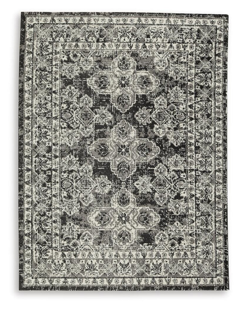 Glennisman Black/Gray/Ivory Large Rug - R407271