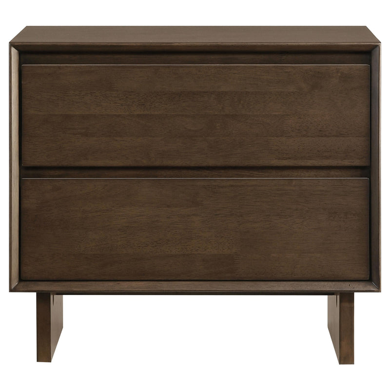 Glenwood 2-drawer Nightstand Bedside Table Warm Brown - 225012