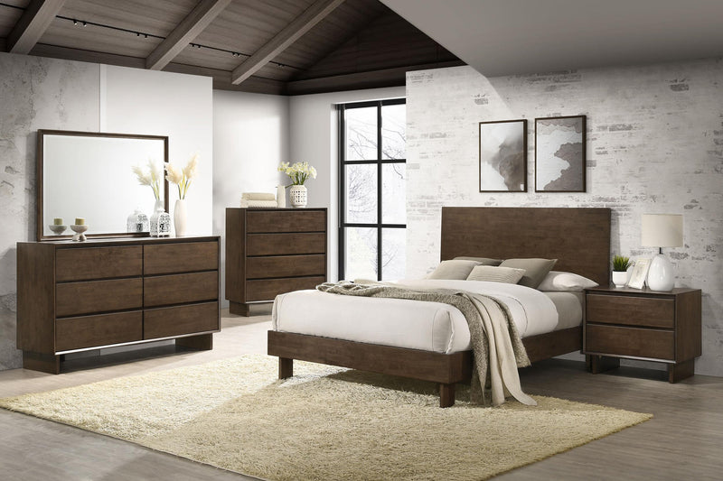 Glenwood 48-inch Eastern King Platform Panel Bed Warm Brown - 225011KE