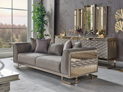 Gokce 4-pieces (2 Sofa & 2 Chair) Livingroom Set Grey in Grey - 101-GOK-E54635502-3311
