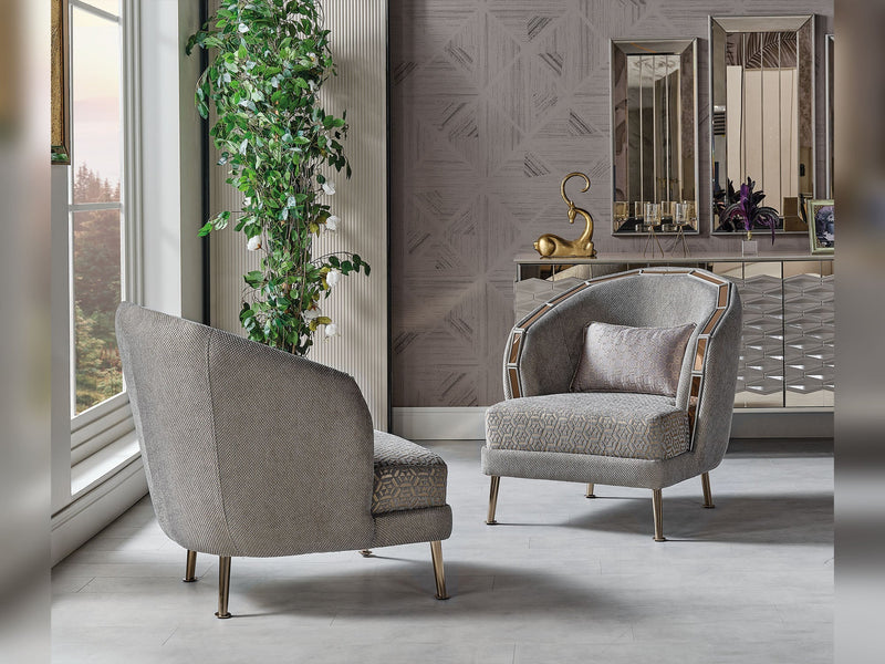 Gokce Chair Grey in Grey - 101-GOK-E54635502-B