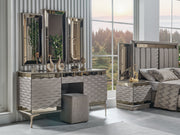 Gokce Dresser With Mirror & Ottoman - 120-GOK-DRM