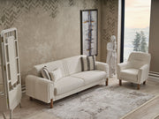 Gold 3-pieces (Sofa & Loveseat & Chair) Livingroom in Cream - 200-SER-GOL-PINAR03-321