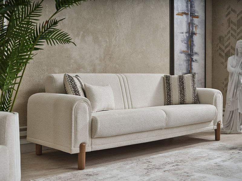 Gold Convertible Loveseat in Cream - 200-SER-GOL-PINAR03-2