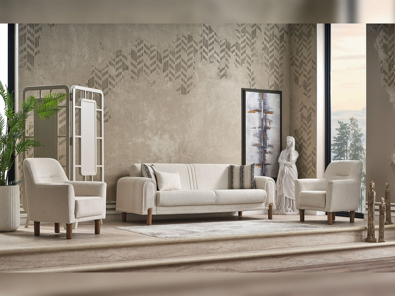 Gold Convertible Sofa in Cream - 200-SER-GOL-PINAR03-3