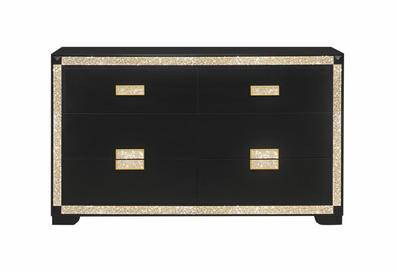 Blake Black/Gold Dresser - BLAKE-BLACK/GOLD-DR
