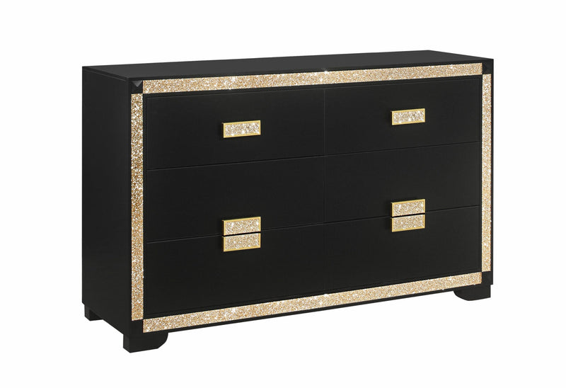 Blake Black/Gold Dresser - BLAKE-BLACK/GOLD-DR
