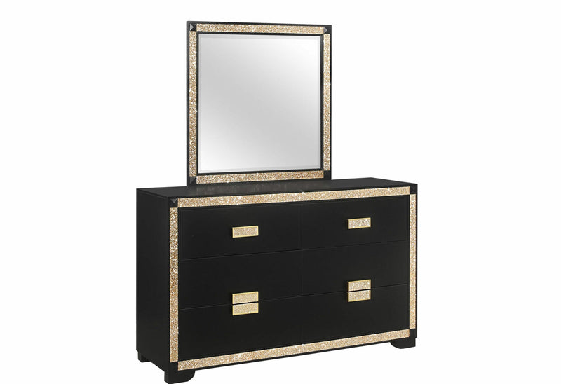 Blake Black/Gold Dresser - BLAKE-BLACK/GOLD-DR