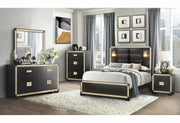 Blake Black/Gold Nightstand - BLAKE-BLACK/GOLD-NS