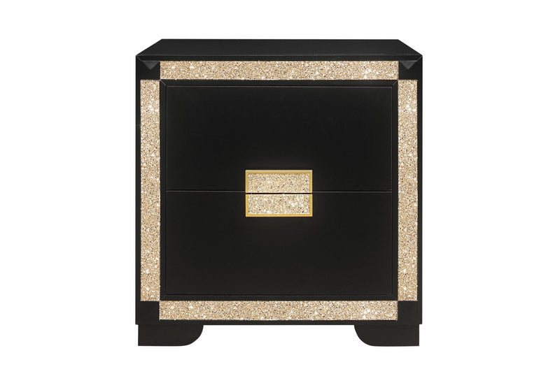 Blake Black/Gold Nightstand - BLAKE-BLACK/GOLD-NS