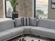 Gold Sectional Sofa in Light Grey - 200-SER-GOL-PINAR17-S