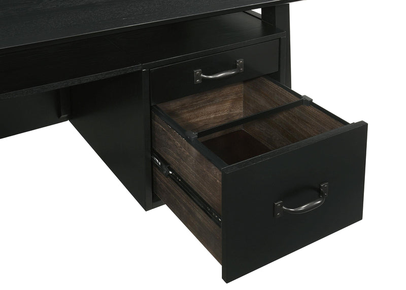 Goodson 64-inch 4-Drawer Double Pedestal Computer Desk Black - 801586