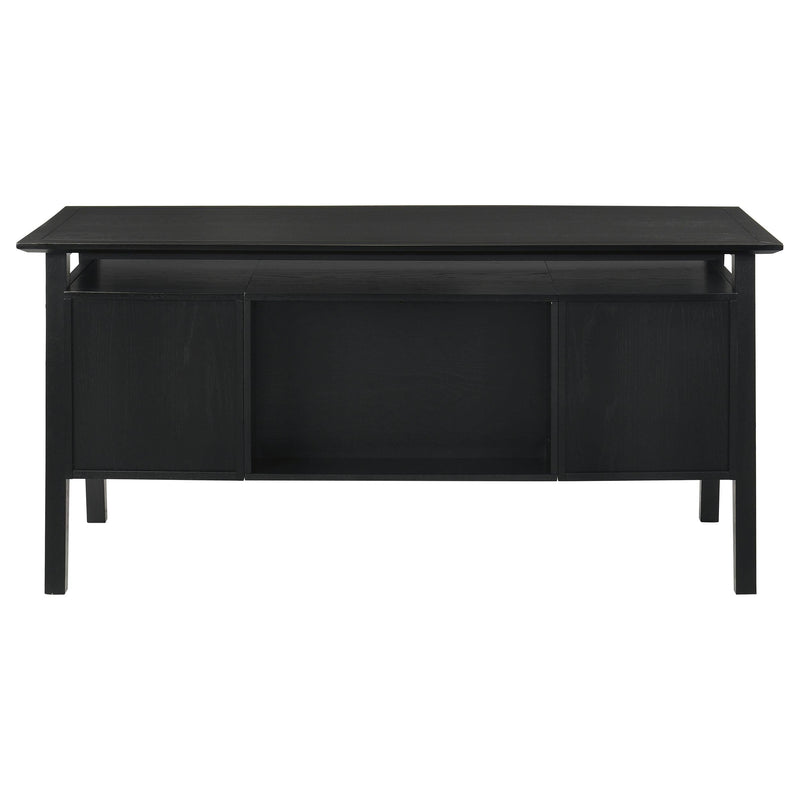 Goodson 64-inch 4-Drawer Double Pedestal Computer Desk Black - 801586