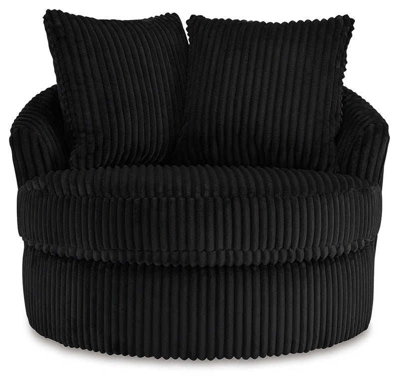 Gramwell Onyx Oversized Swivel Accent Chair - DMV Furniture