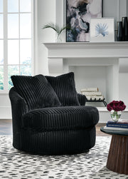 Gramwell Onyx Oversized Swivel Accent Chair - DMV Furniture