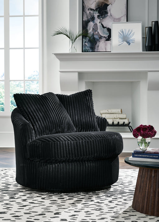 Gramwell Onyx Oversized Swivel Accent Chair - DMV Furniture