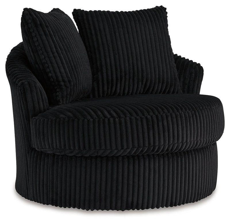 Gramwell Onyx Oversized Swivel Accent Chair - DMV Furniture