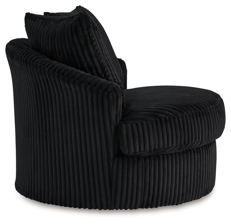 Gramwell Onyx Oversized Swivel Accent Chair - DMV Furniture
