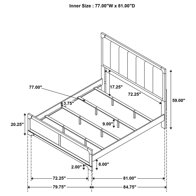 Gran Park 59-inch Eastern King Panel Bed Dark Cocoa - 224930KE
