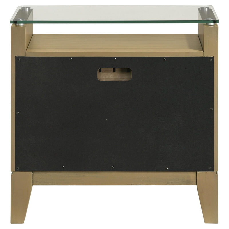 Granada 2-drawer Glass Top Nightstand Natural Pine - 224922