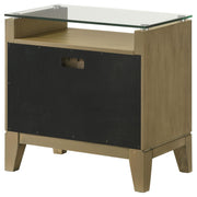 Granada 2-drawer Glass Top Nightstand Natural Pine - 224922