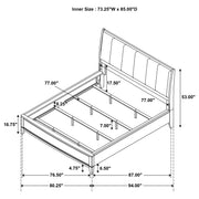 Granada Upholstered California King Panel Bed Natural Pine - 224921KW