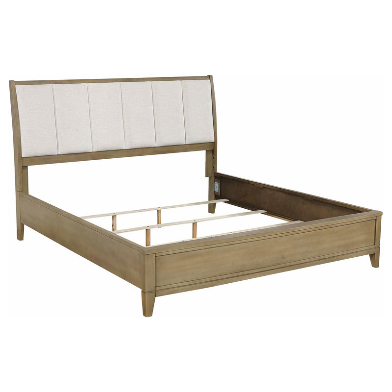 Granada Upholstered Eastern King Panel Bed Natural Pine - 224921KE