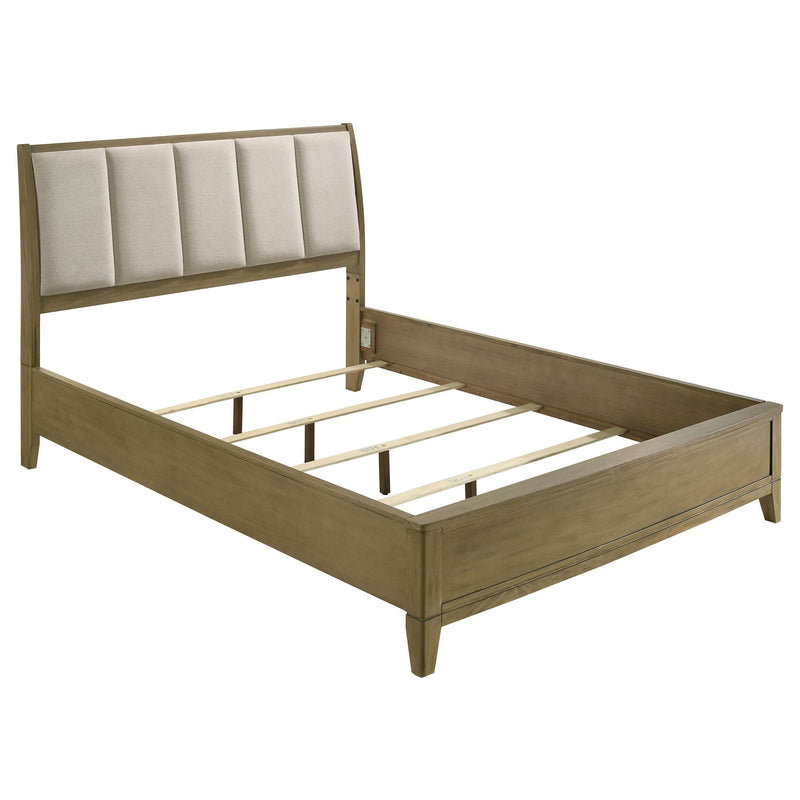 Granada Upholstered Queen Panel Bed Natural Pine - 224921Q