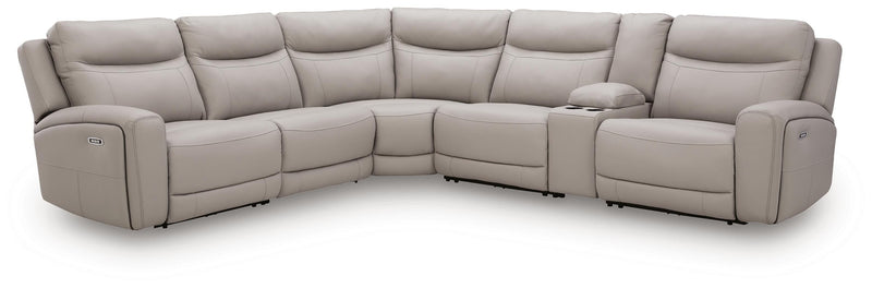 Gravier Gray 6-Piece Power Reclining Sectional with Storage Console - U13300S5