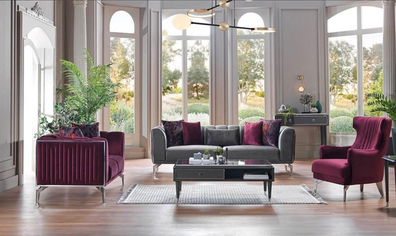Gravita Deren Anthracite Living Room Set