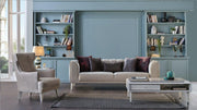 Gravita Love Seat (Deren Beige) /Ivory Legs - DMV FurnitureLoveseat