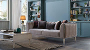 Gravita Love Seat (Deren Beige) /Ivory Legs - DMV FurnitureLoveseat