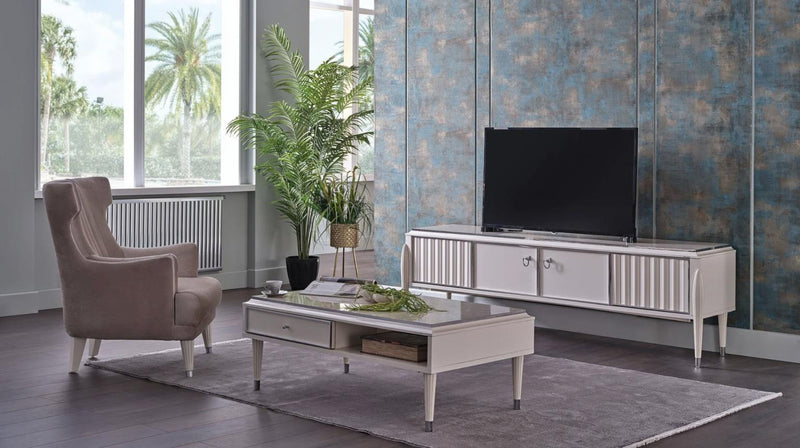 Gravita Tv Stand Ivory Leg - DMV FurnitureTV Stand