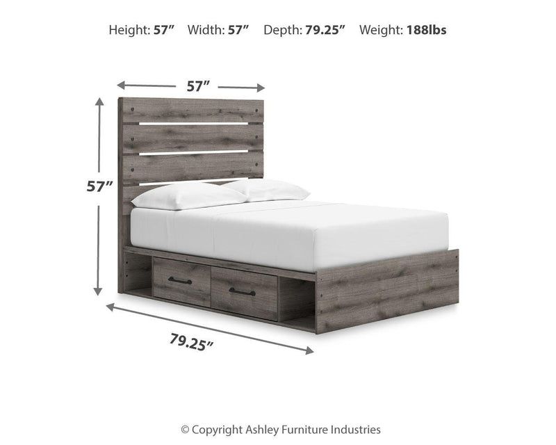 Graystorm Brown Gray Full Panel Storage Bed - PCB2405B16