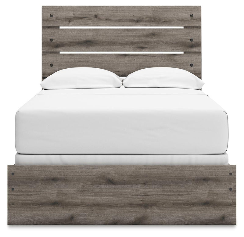 Graystorm Full Panel Bed, Dresser, Mirror and Chest in Brown Gray - PKG021344