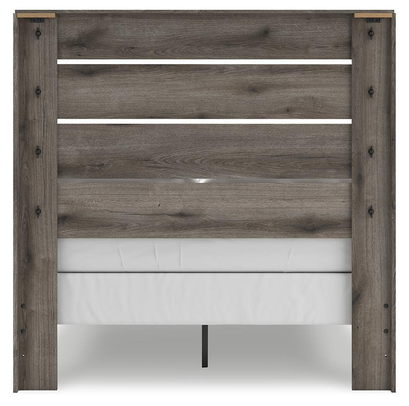 Graystorm Full Panel Bed, Dresser, Mirror and Chest in Brown Gray - PKG021344