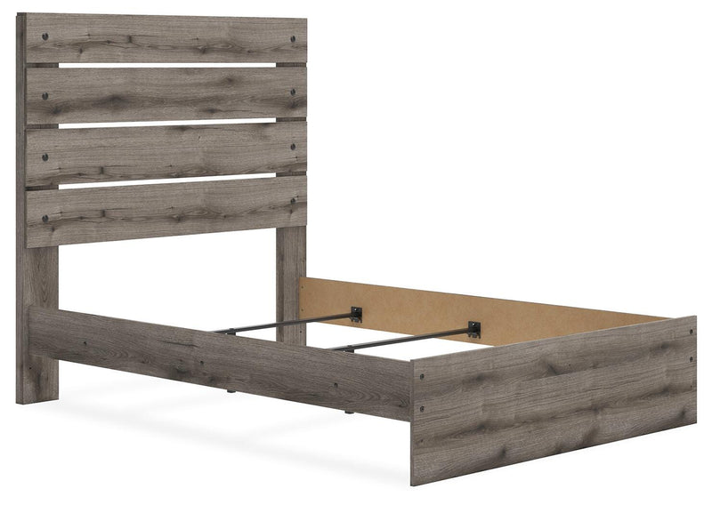 Graystorm Full Panel Bed, Dresser, Mirror and Nightstand in Brown Gray - PKG021343