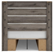 Graystorm Full Panel Bed with Storage, Dresser and Mirror in Brown Gray - PKG021387